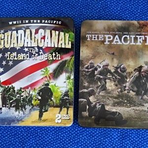 2 DVD Sets in Embossed Tin Cases GUADAL CANAL & THE PACIFIC